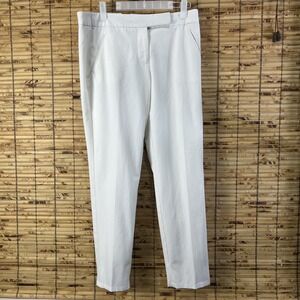 Trina Turk Tapered Ankle Pants Slacks White Ponte Knit Classic Career Business 8